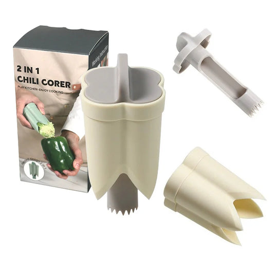 2-in-1 Bell Pepper Corer and Deseeder Tool – Fast, Easy Pepper Prep for Cooking and Meal Prep