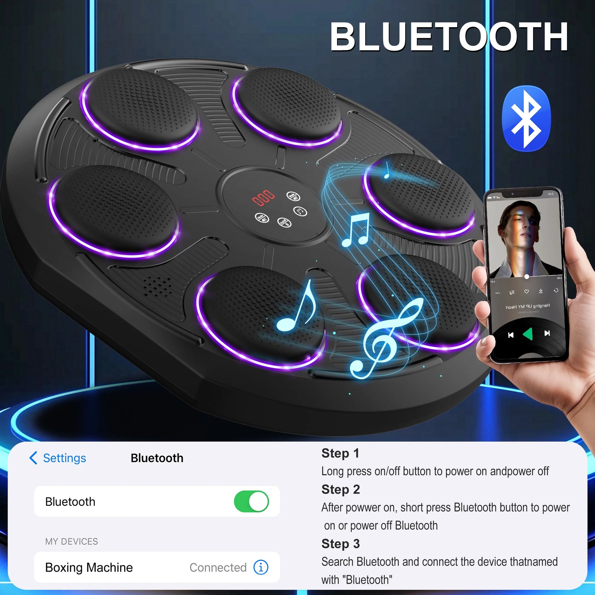Music Boxing Machine with Gloves Boxing Equipment for Adults Workout Music Punching Machine